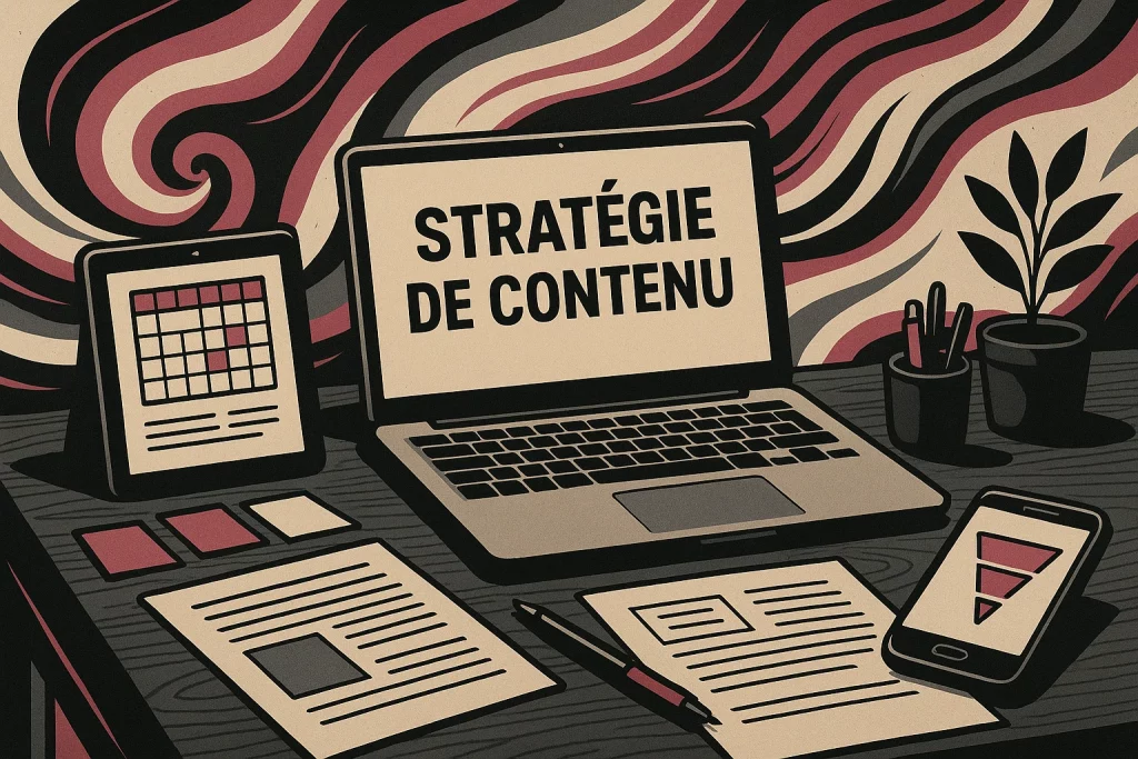 Illustration de la page Services en Stratégie de Contenu - Lady Web Marketing